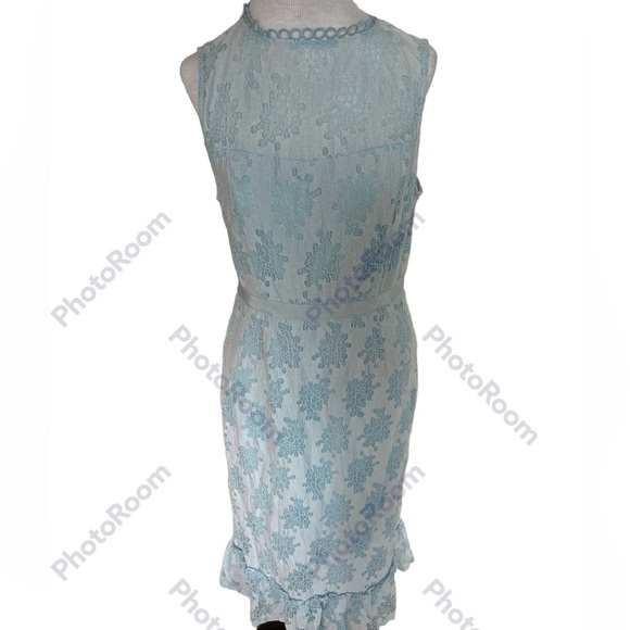 Francesca's MIAMI Light Blue Lace Sleeveless Midi Dress - Picture 1 of 10